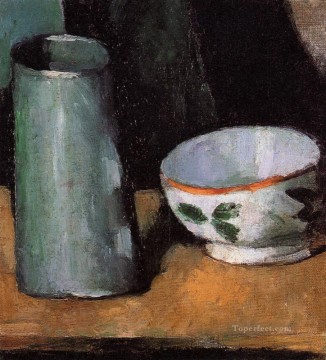 Bodegón Cuenco y Jarra de Leche Paul Cezanne Pinturas al óleo